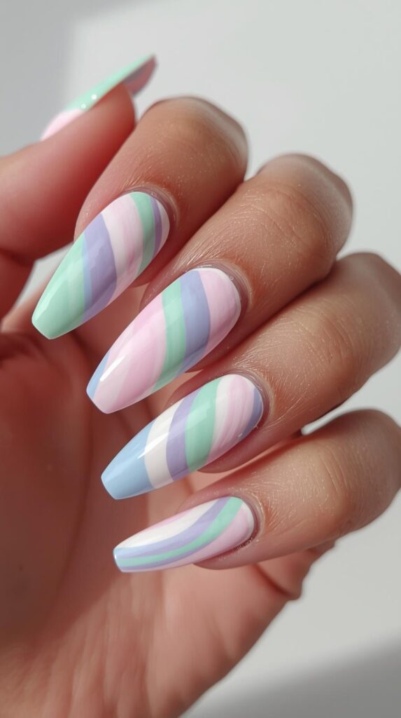 12. Vibrant Pastel Twist Nail
