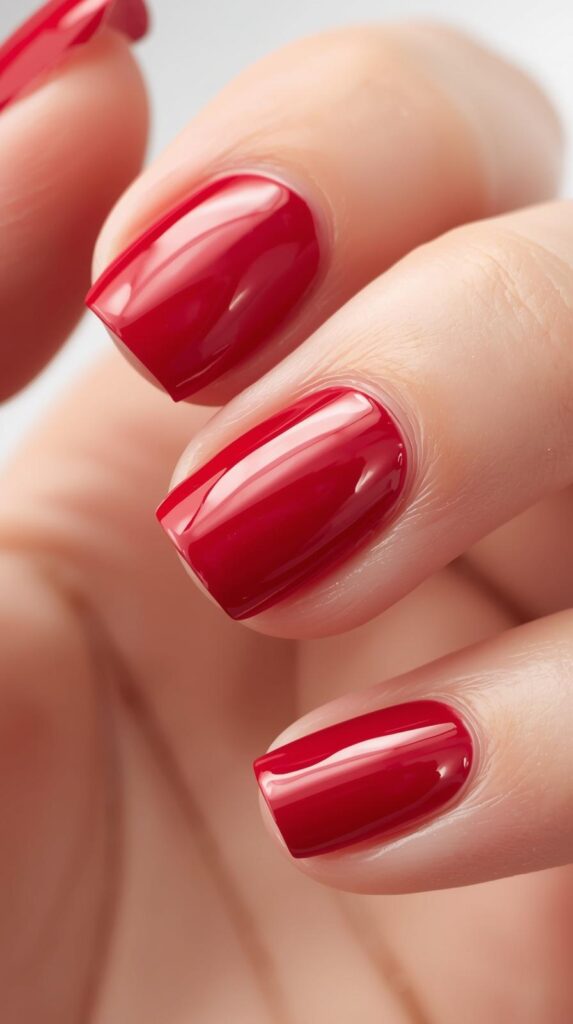 2. Cherry Red French Tips