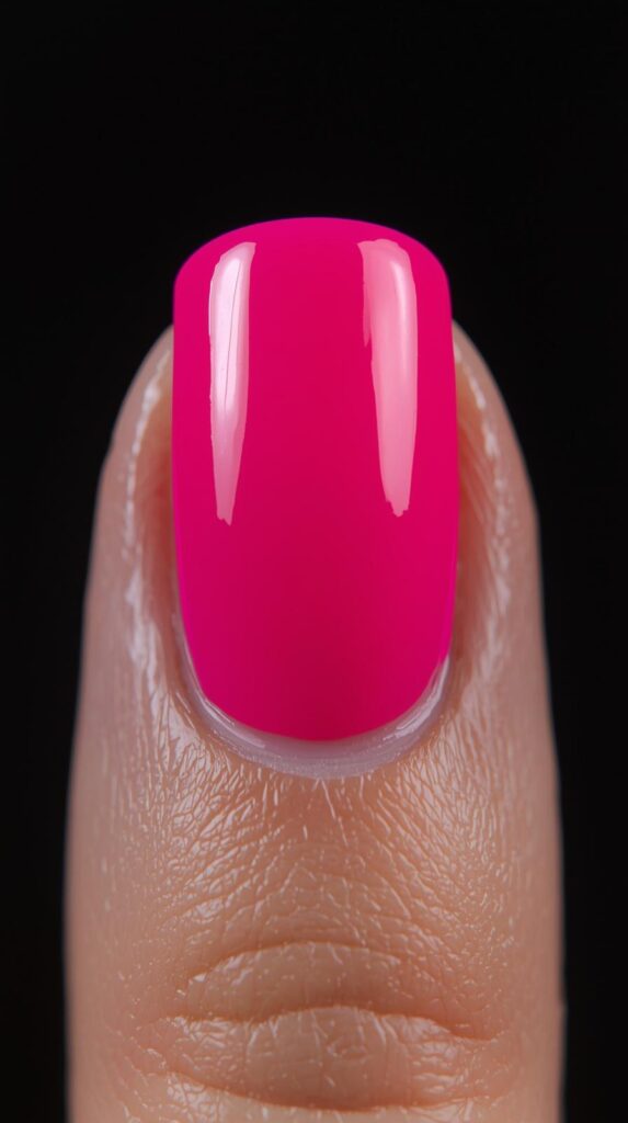 2. Electric Neon Pink Nail