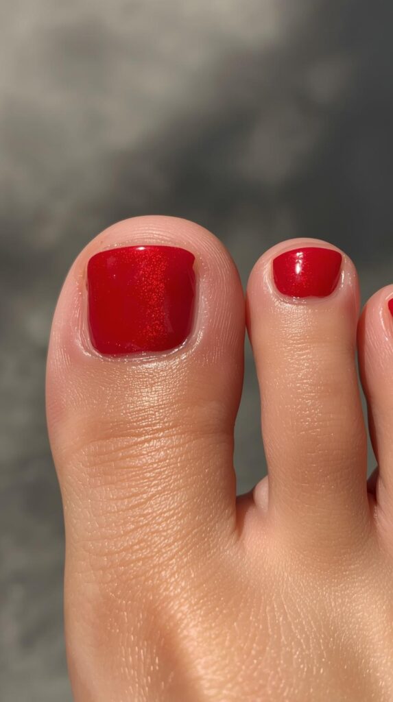 2. Glossy Cherry Red Toes
