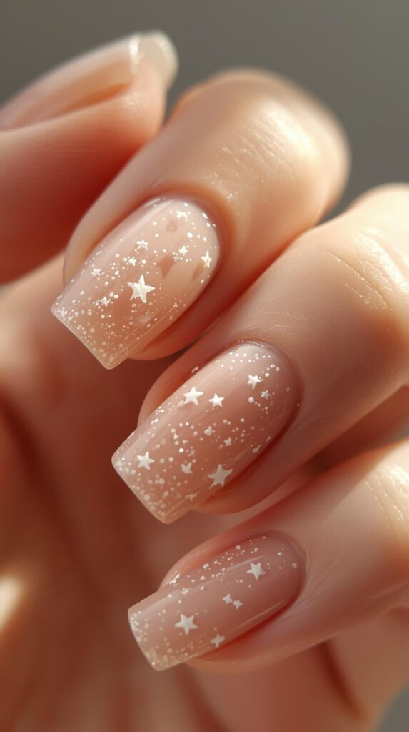2. Minimal Star Nail Art