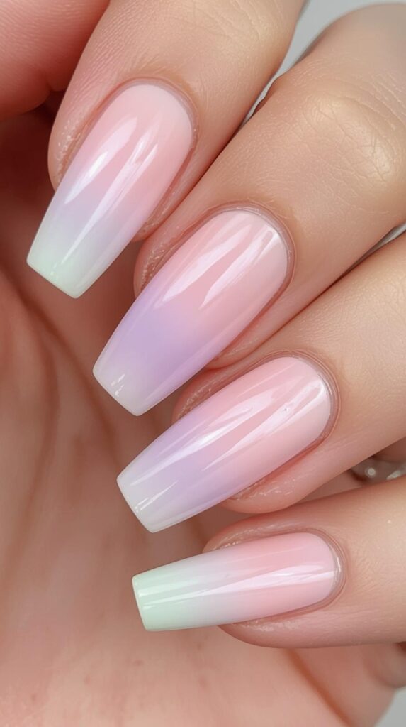 2. Pastel Ombre Acrylic Nails

