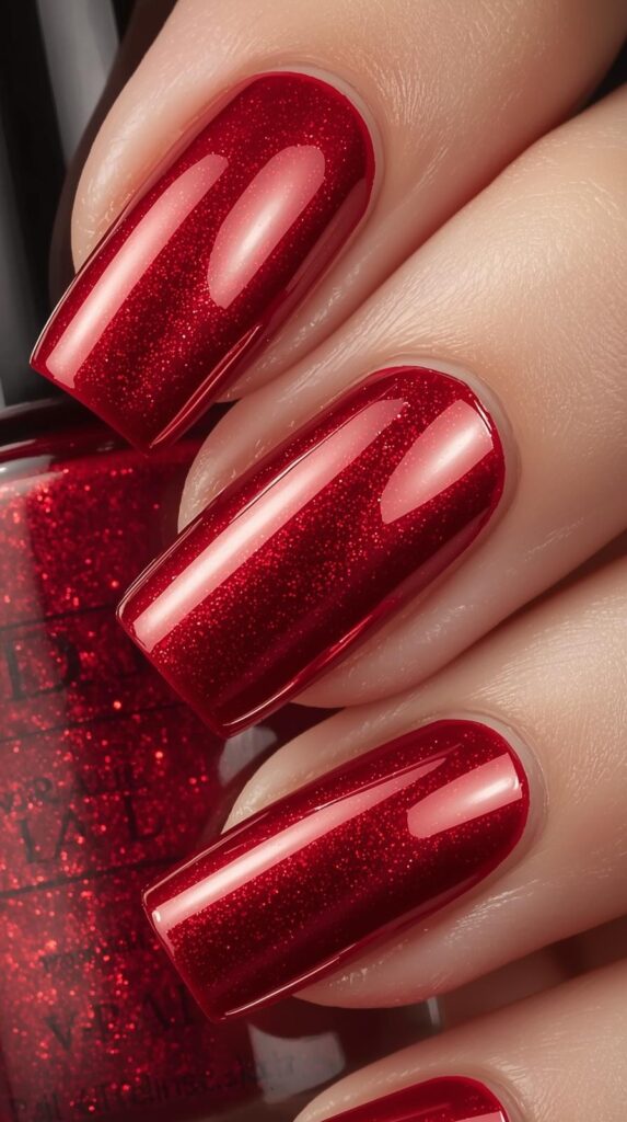 4. Chrome Red Nails