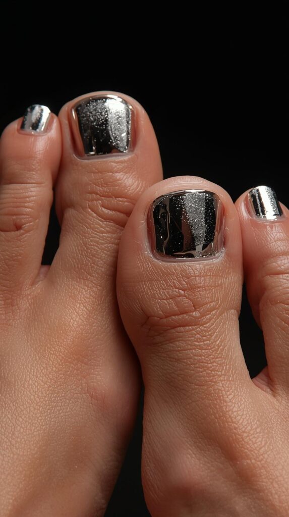 4. Chrome Toe Nails