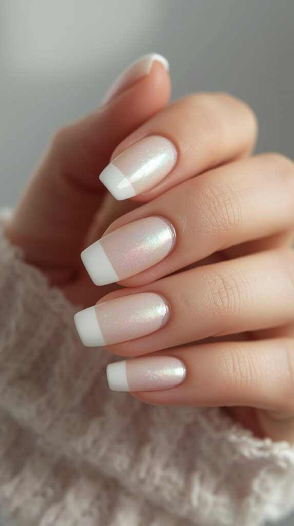 4. Glazed French Tip Nails
