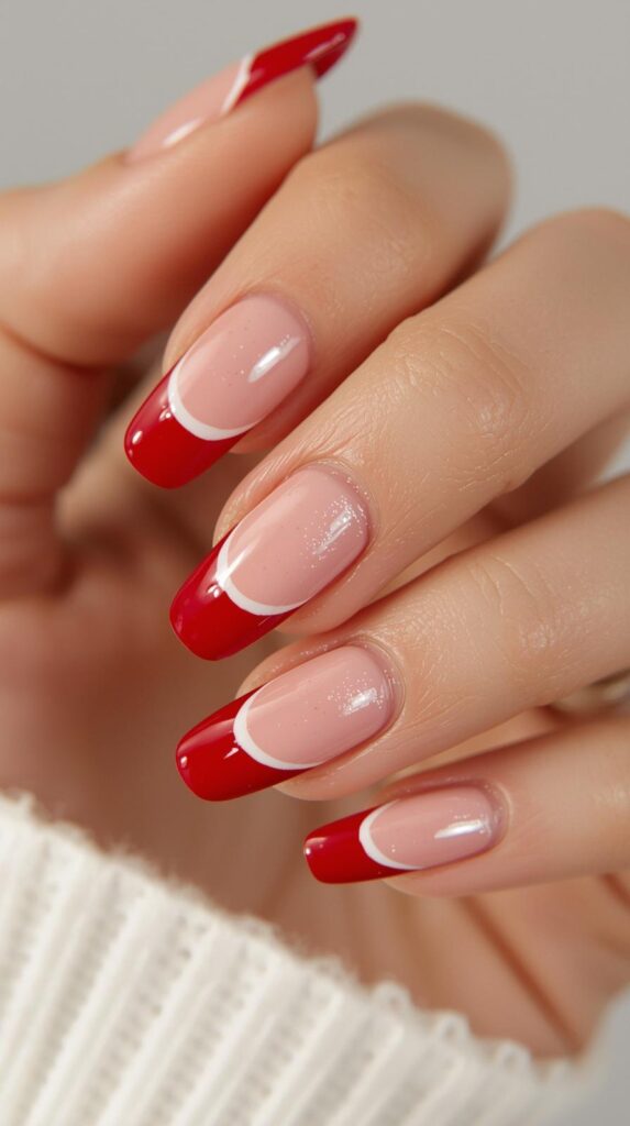 4. Strawberry French Nails