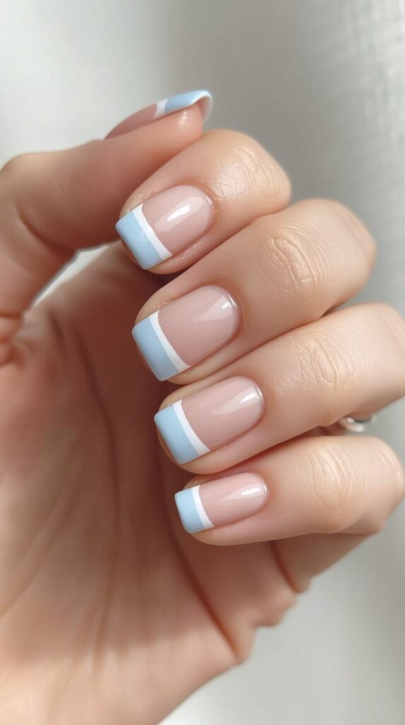 5. Baby Blue French Tips