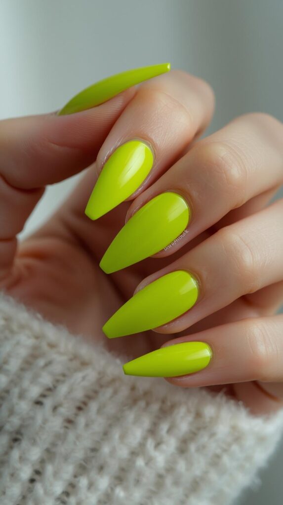 5. Lime Green Energy Nail