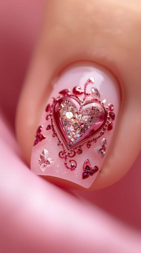 5. Micro Heart Nail Art
