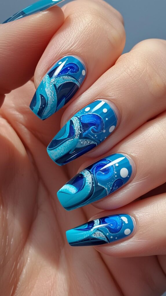 6. Blue Ocean Nails
