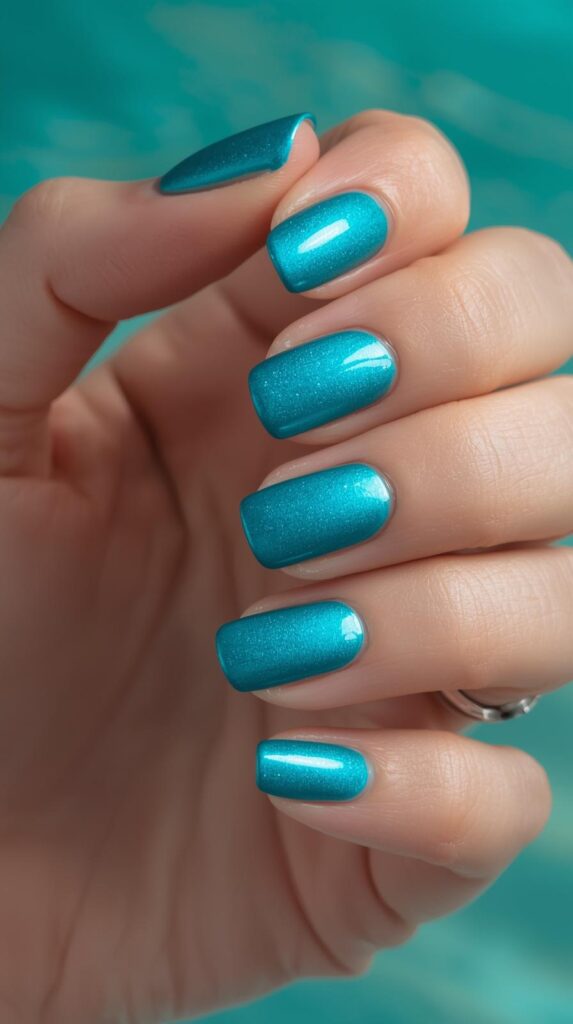 6. Ocean Blue Nails