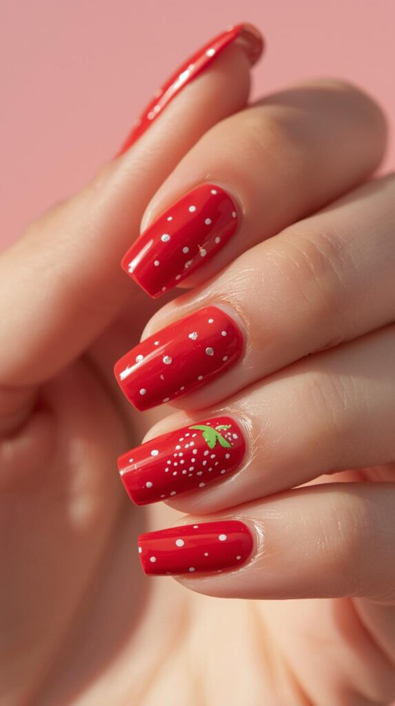 6. Strawberry Girl Nails