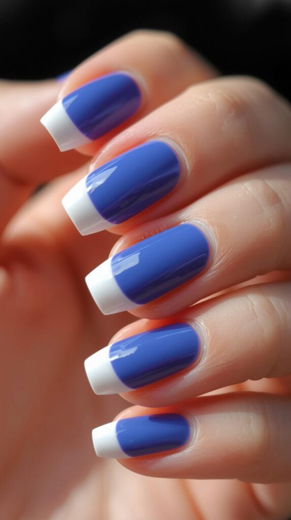 7. Blueberry Milk French Nails