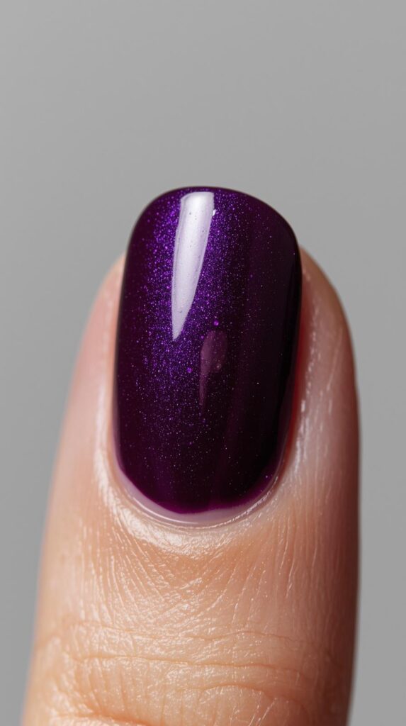 7. Bold Purple Drama Nail