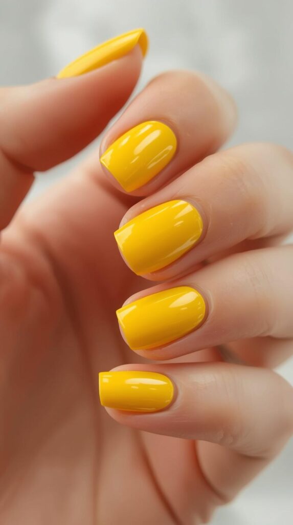 7. Lemon Yellow Nails