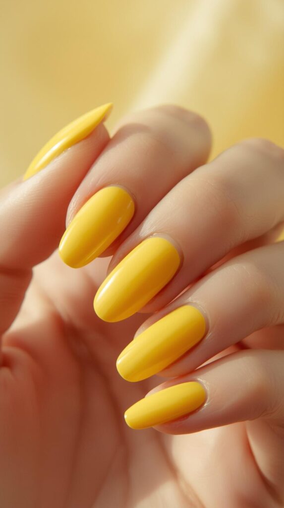 7. Lemon Yellow Nails