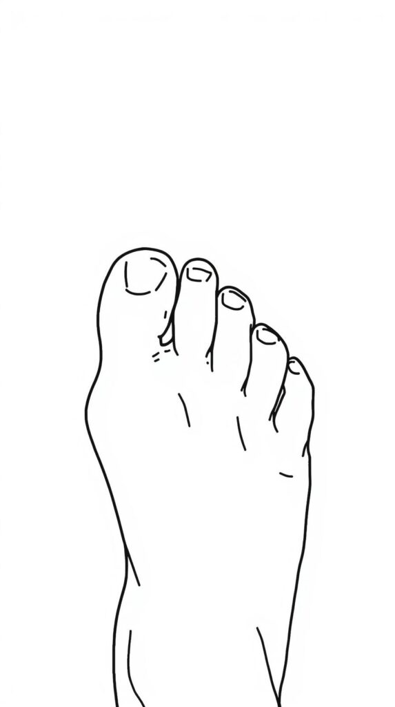 7. Minimalist Line Art Toes Nail