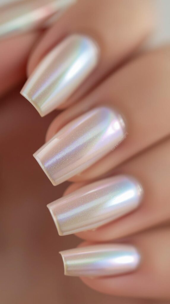 8. Pearl Chrome Nails