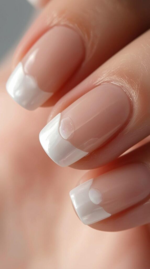 8. Pearl French Tip Nails