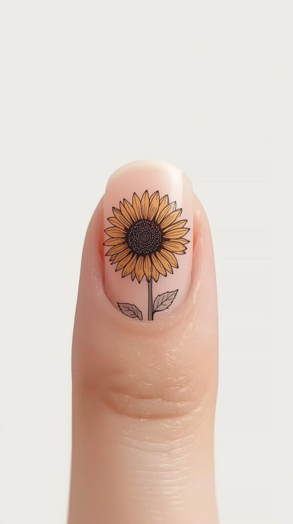 9. Minimal Sunflower Art