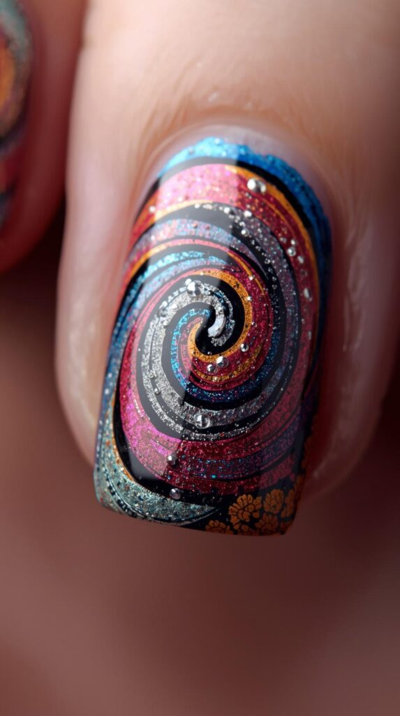9. Swirl Art Nails