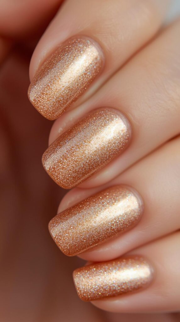 3. Champagne Shimmer Nails
