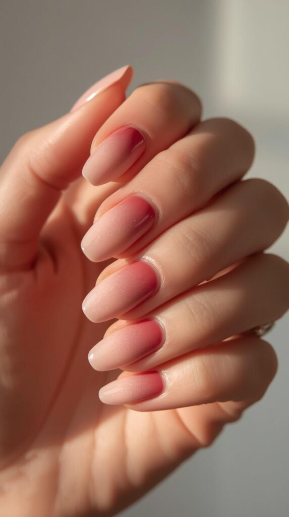 8. Rosy Nude Ombre Nails