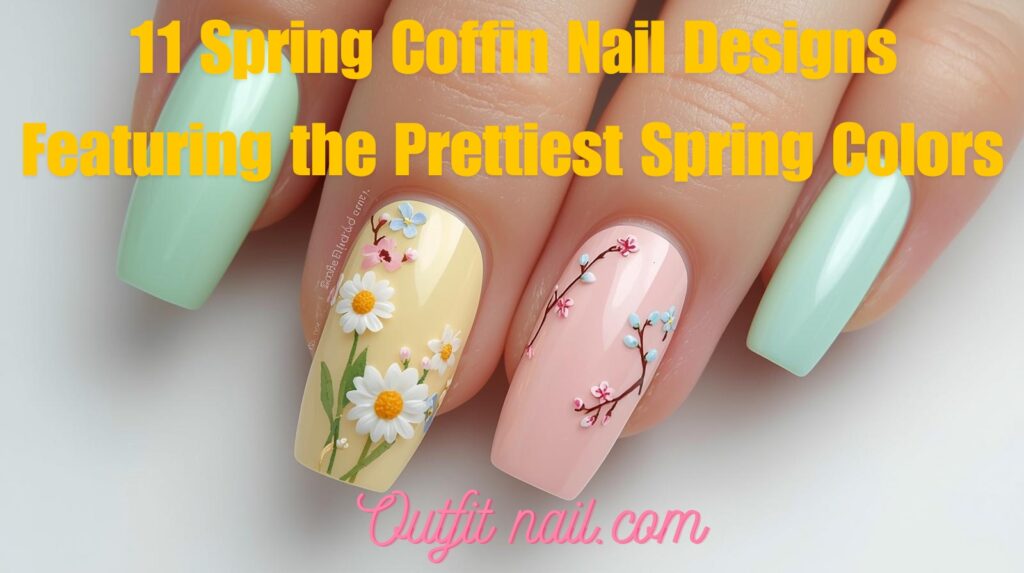 11 Spring Coffin Nail Designs Featuring the Prettiest Spring Colors