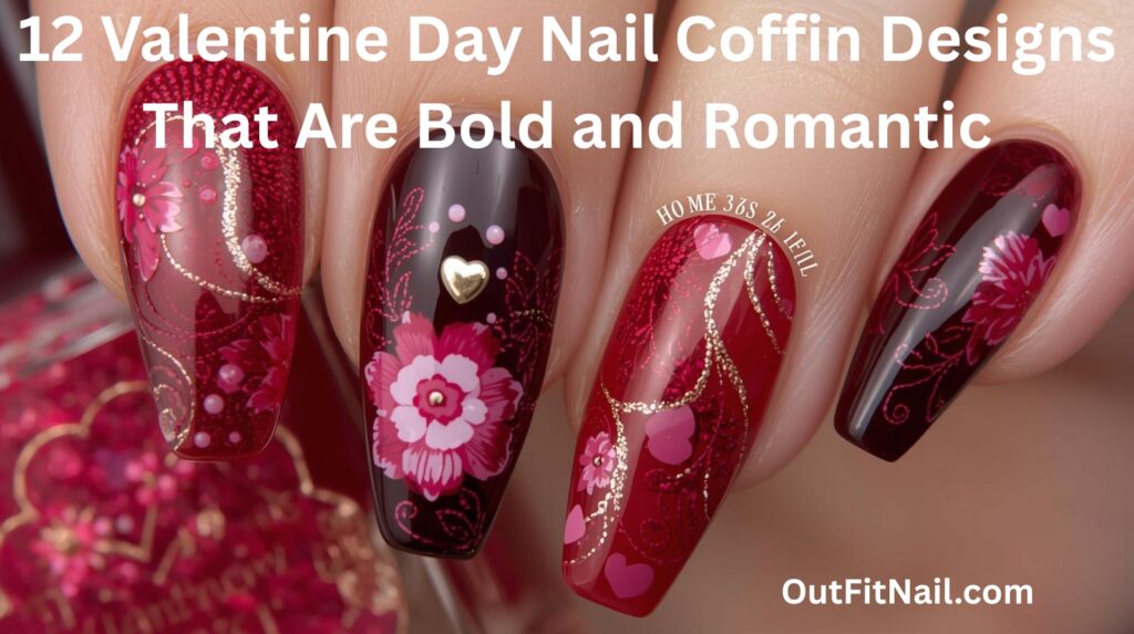 12 Valentine Day Nail Coffin Designs That Are Bold and Romantic