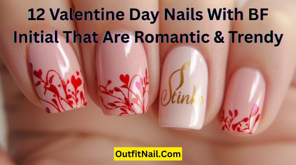 12 Valentine Day Nails With BF Initial That Are Romantic & Trendy