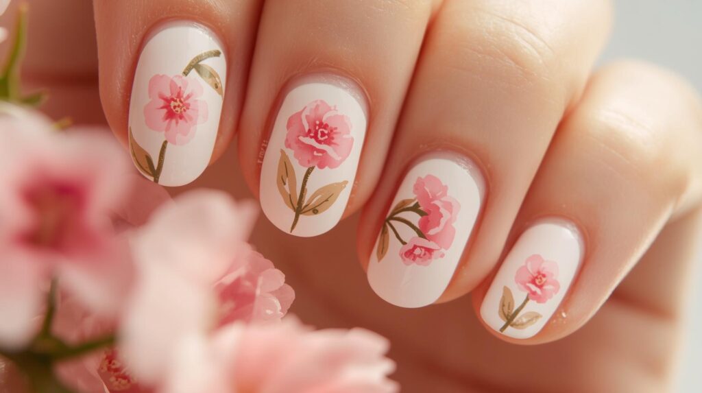 12 Cute Spring Nails Pink Flowers Trends for a Soft & Feminine Look