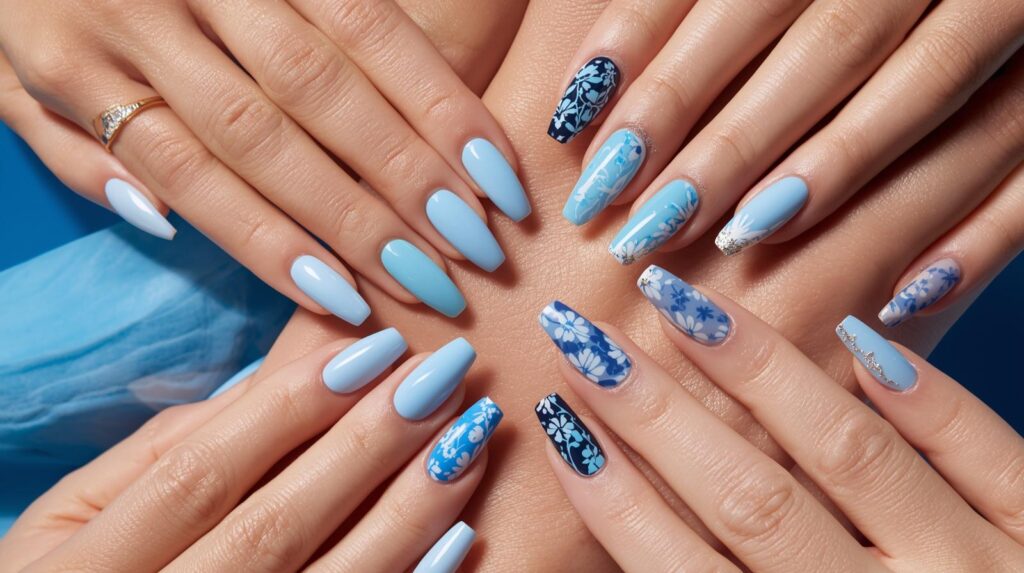 11 Spring Nail Trends: Blue Color Combos That Look Fresh & Stylish