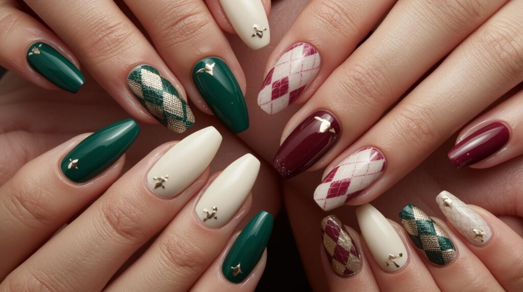 12 Argyle Pattern Nail Designs That Look Chic, Trendy, and Unique