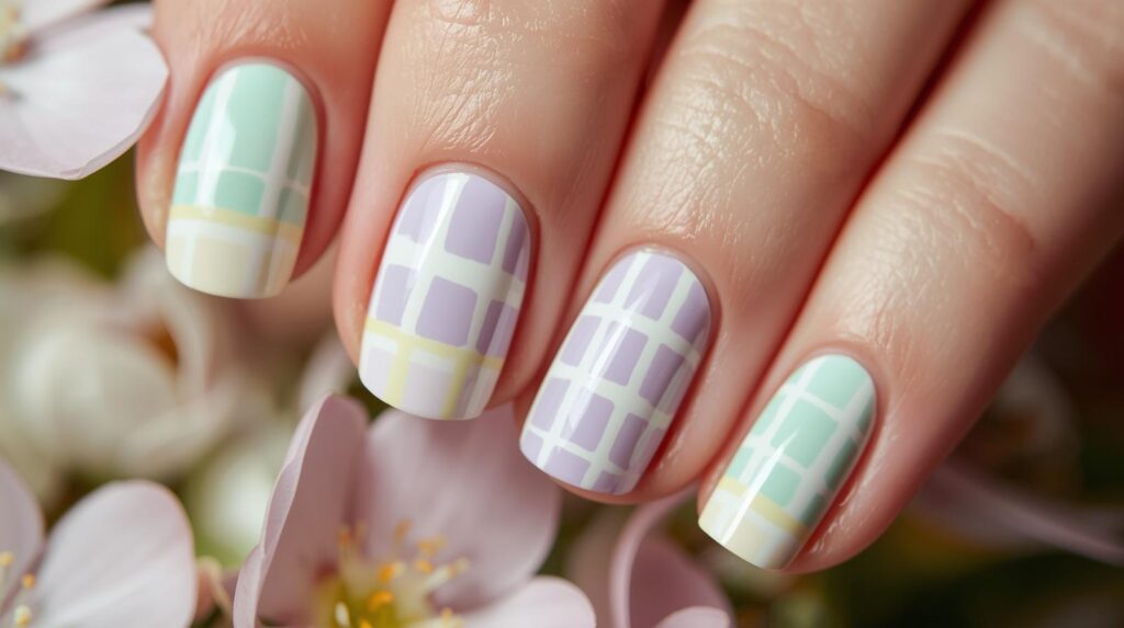 Spring Checkered Nails That Are Cute, Trendy, and Eye-Catching
