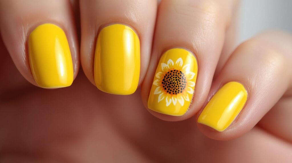 Sunny Yellow Sunflower Nails That Instantly Brighten Your Look